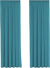 H.Versailtex Blackout Curtains 2 Panels 90x90 Teal Tiebacks