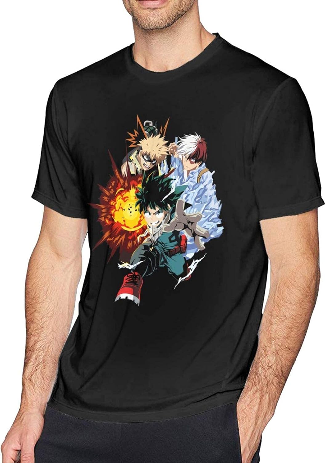 My Hero Academia Men T Shirt Cotton Short Sleeves Tee Shirt Gift Black