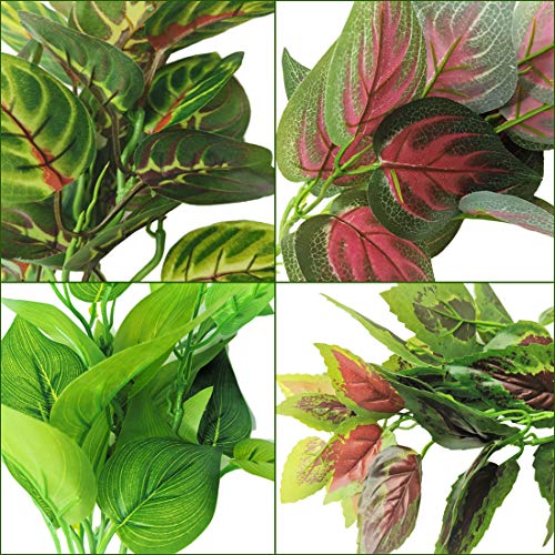 kathson Reptile Terrarium Plants Hanging Artificial Lizards Habitat