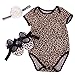 Zeroyoyo Infant Baby Girls Leopard Romper Headband Shoes, Set of 3
