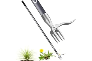 Cootack 52'' Weed Puller with Long Handle Stand-up Hand Weeder Manual Weeding Tool with Stainless Steel Claw for Garden/Yard/Lawn, Weed Remove Without Bending or Kneeling