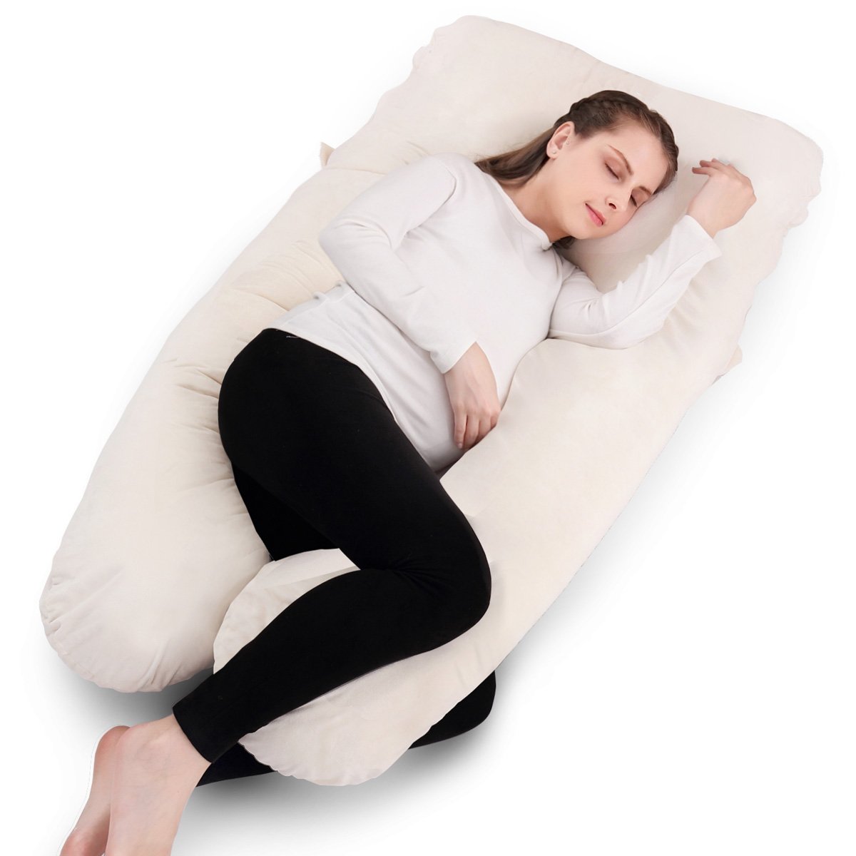 Compfy 51 Pregnancy Pillow U Shaped Pink Premium Basics Large Soft