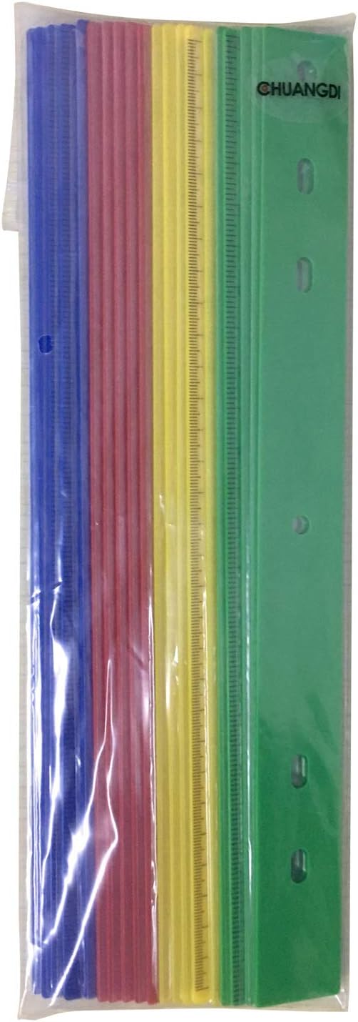 Chuangdi 20 Pieces 12 Inch Plastic Rulers, Straight Ruler Office Rulers School Rulers (4 Colors): Industrial & Scientific