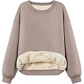Trendy Queen Fleece Sherpa Lined Sweatshirts for Women 2025 Fall Fashion Winter Crewneck Pullover Hoodies Outfits Clothes