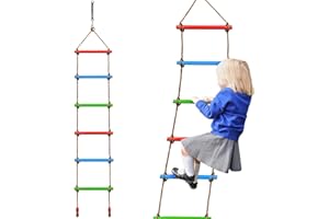 Climbing Rope Ladder for Kids, 6.6Ft Swing Rope Ladder Obstacle Course for Indoor PlaySet and Outdoor Tree House, Playground 