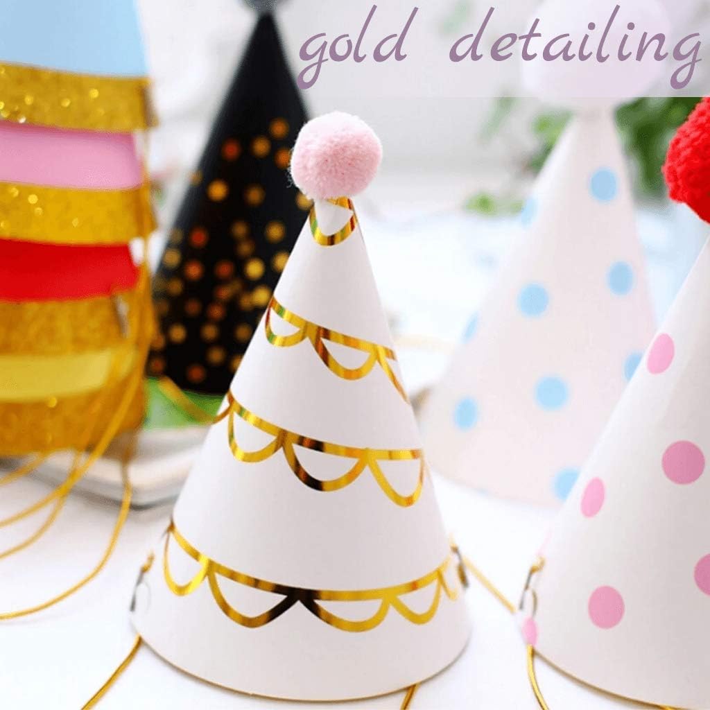 Colorful Party Hats - Fun Celebration Kit of 10 Cone Party Hats for Kids Birthday Party and DIY Crafts - Party Supplies for Group Activities, Games and Decorations: Clothing