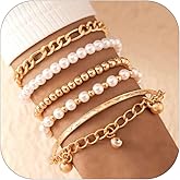 Pearl Bracelets for Women Dainty Baroque Pearl Bracelet White Valentines Outfits Women Mother's Day Gifts for Daughter Bridesmaid Bridal Wedding Jewelry Gifts