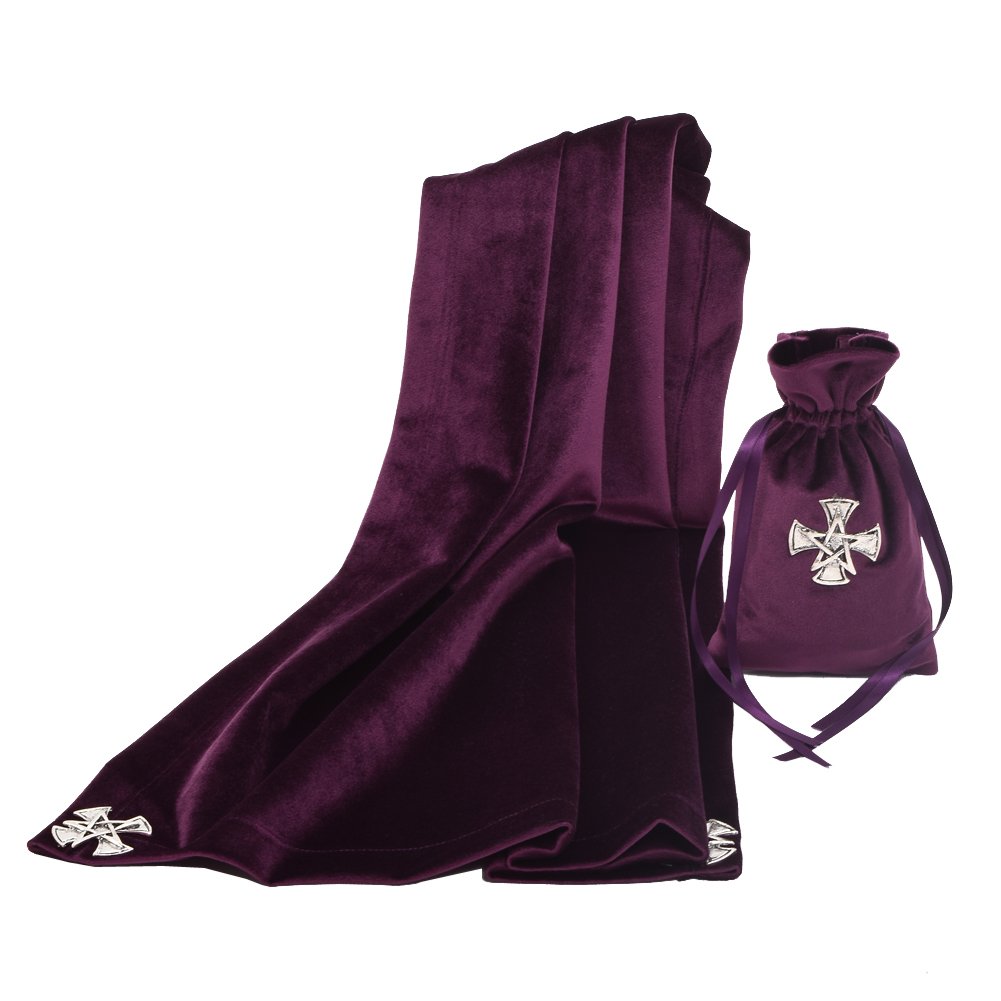 BLESSUME Tarot Tablecloth with Tarot Bag ... (Purple)(Size: One Size)