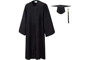 SAMDEEMI Unisex Adult Matte Graduation Gown Cap Tassel Set 2025 for High School and Bachelor 10 Colors