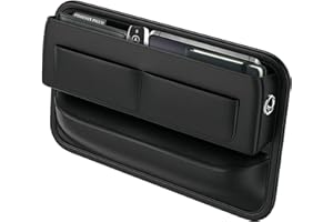 PHOENIX PICCO Universal Leather Car Seat Gap Filler Organizer – Side Pocket Storage Box for SUV & Truck, Essential Car Accessories for Men & Women, Center Console Organizer (Premium Black)