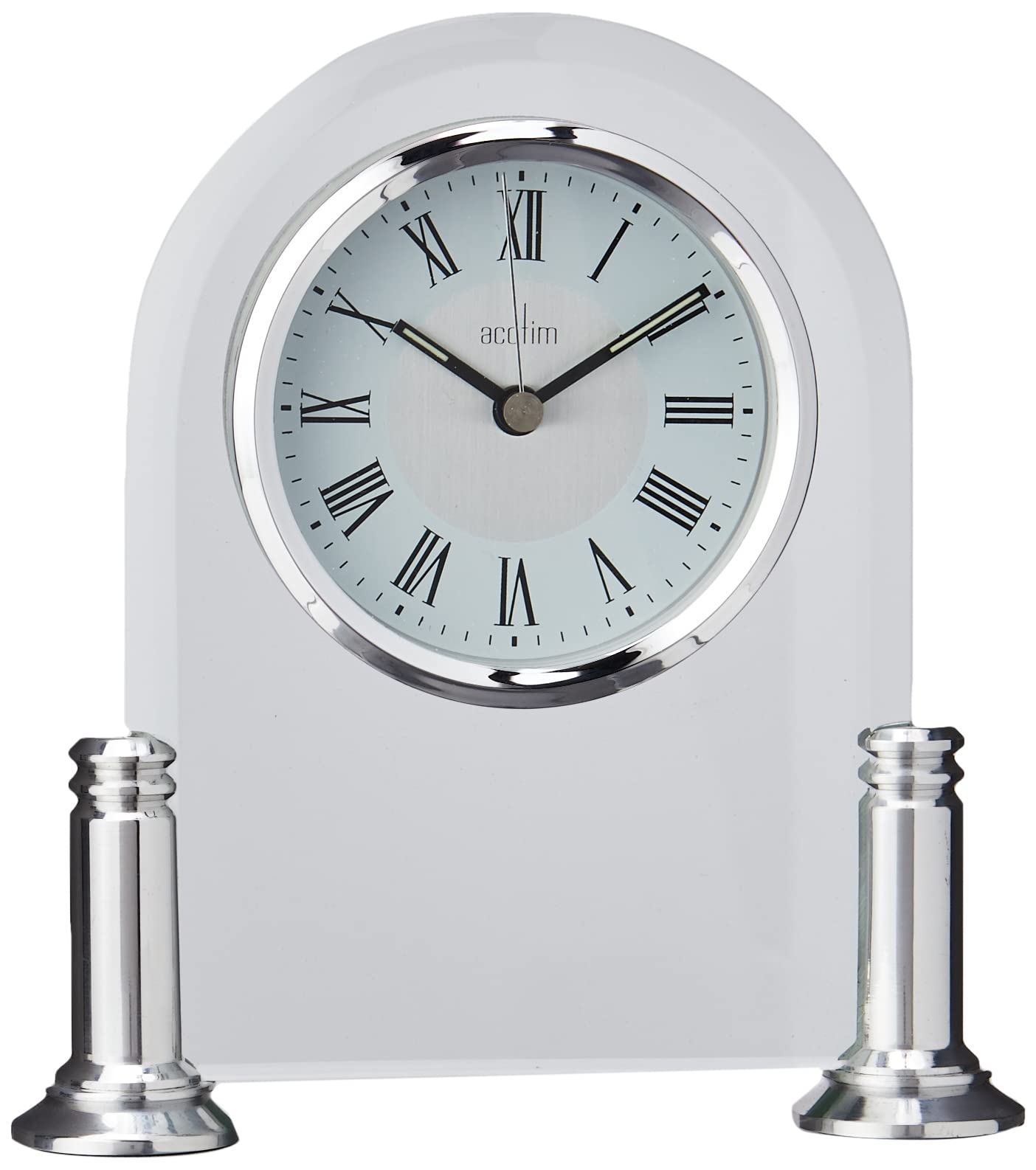 Acctim Bewdley Mantel Clock, Silver/Glass, 17.5 x 16 cm