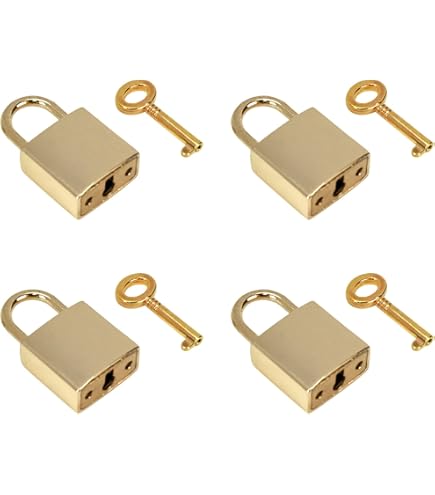 Mini Metal Lock - Zinc Replacement Pad-Lock with Keys, Mirror