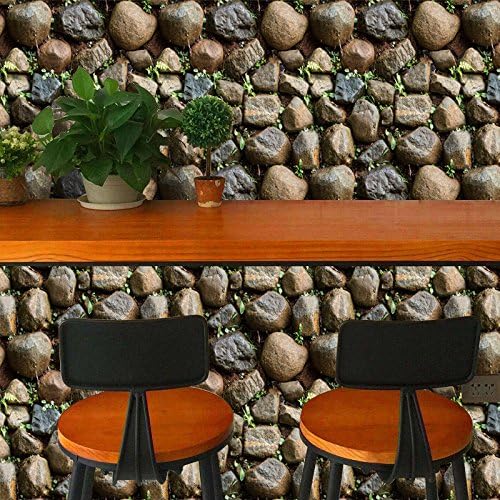 Home Decorative 3D Wall Mural Stickers Self-Adhesive Stone Brick Art Wall Decal Peel and Stick Wallpaper Poster Home Decor 17.7"x 39.4" (Stone)