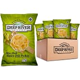 Deep River Spicy Dill Pickle Kettle Cooked Potato Chips, 2 oz (Pack of 24) | Kettle Chips, Kosher, Gluten-Free &amp; Non-GMO, Great for Parties, Lunchboxes &amp; On-the-Go Snacking