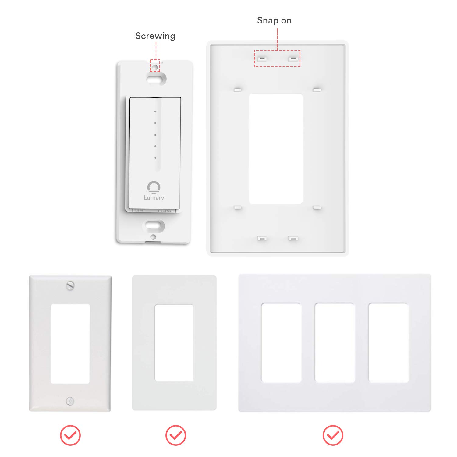 Lumary Smart Dimmer Wi-Fi Light Switch, APP Remote Control & Schedule, Compatible with Alexa & Google Assistant (No Hub Required): Industrial & Scientific