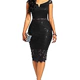 Women's Elegant Floral Lace Bodycon Cocktail Lace Dress
