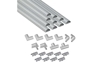D-Line 157in Cord Cover Kit, Self-Adhesive Wire Hiders, Cable Raceway to Hide Wires on Wall, Electrical Cable Management - 10