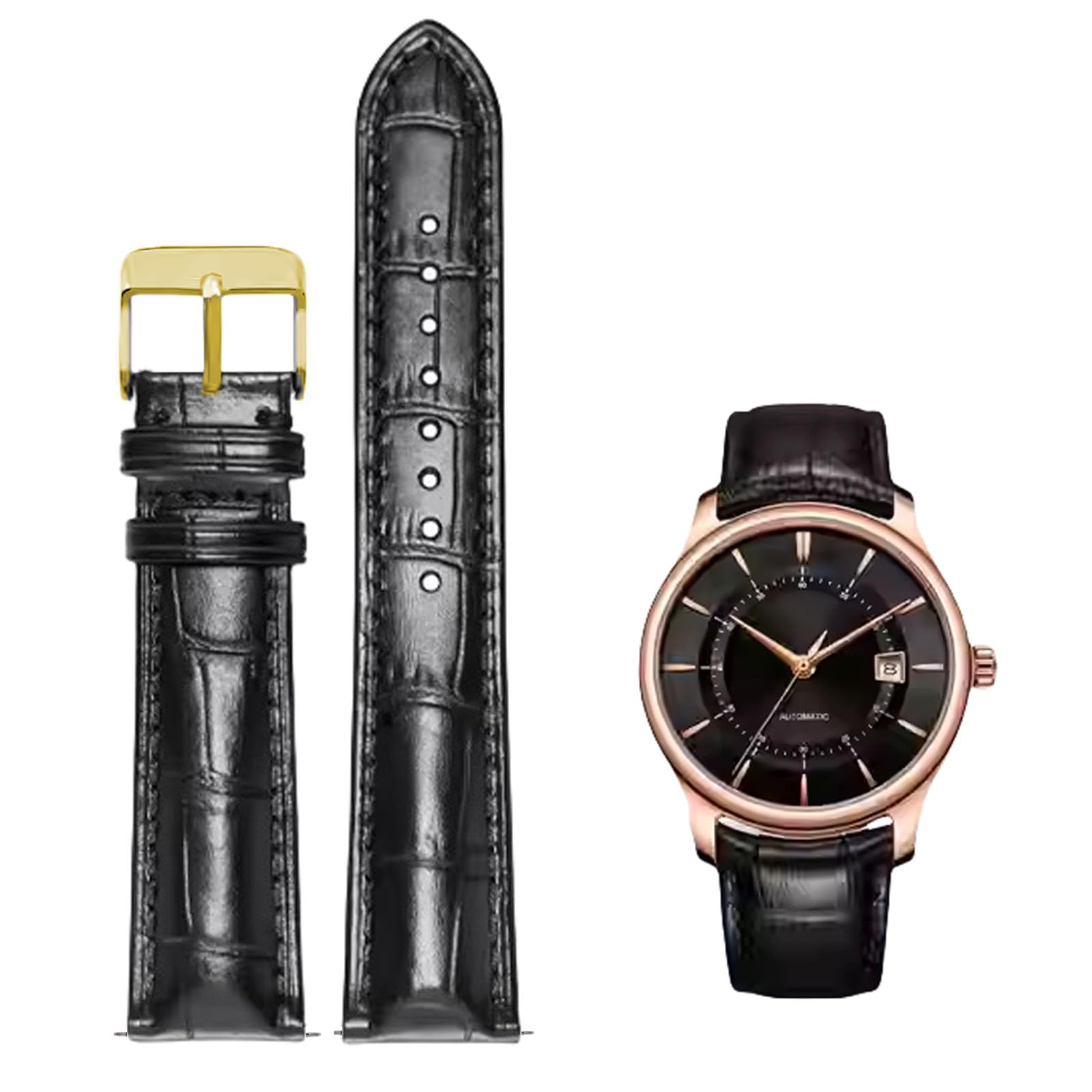 Photo 1 of Nizonlaie Watch Bands Quick Release Genuine Leather Strap Alligator Grain Calfskin Watch Business Casual Universal Straps Wides 12mm 14mm 15mm 16mm 17mm 18mm 19mm 20mm 21mm 22mm 24mm for Men Women