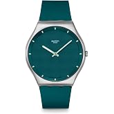 Swatch Skin Irony Unisex Casual Watch Stainless Steel Green Quartz Water Resistant Pondering Patterns