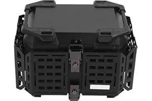 45L Motorcycle Top Case Tail Box with Security Lock Waterproofing Aluminum Alloy Quick Release Motorcycle Trunk Top Box for H