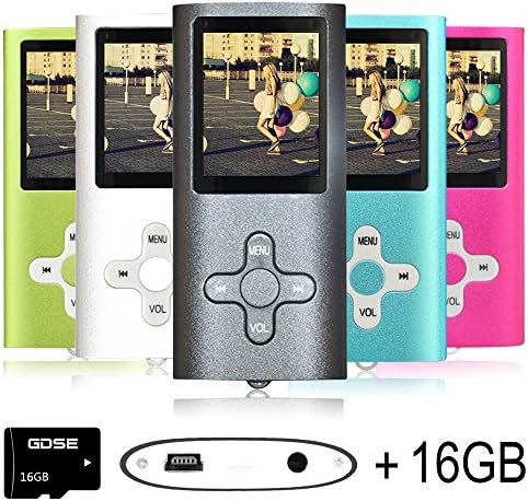 Goldenseller 16GB Mp3 Player Mp4 Player for a Micro SD Card Slot, Media Player, Music Player, Portable Videos Player,Voice Recording Player (Black 1)
