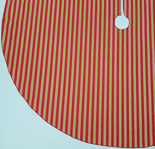 Christmas Stripe 53" Tree Skirt - Red Green White, Made in the USA