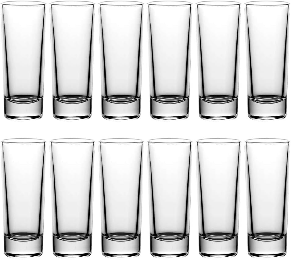 KisSealed Tall Shot Glasses, Heavy Base Crystal Clear Drinking