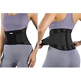 Lightweight Back Brace for Lower Back Pain Women Men, Adjustable Lumbar Support Waist Support Brace for Women Lower Back Pain Relief Products, Hip Belt Waist Belt Sciatic Nerve Brace for Women Men (Black, Large)