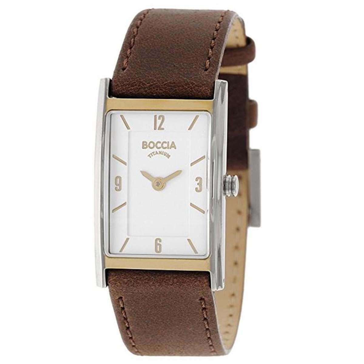 Boccia 3212-06 Women's Analogue Quartz Watch with Leather Strap, Silver, Standard Size, Minimal