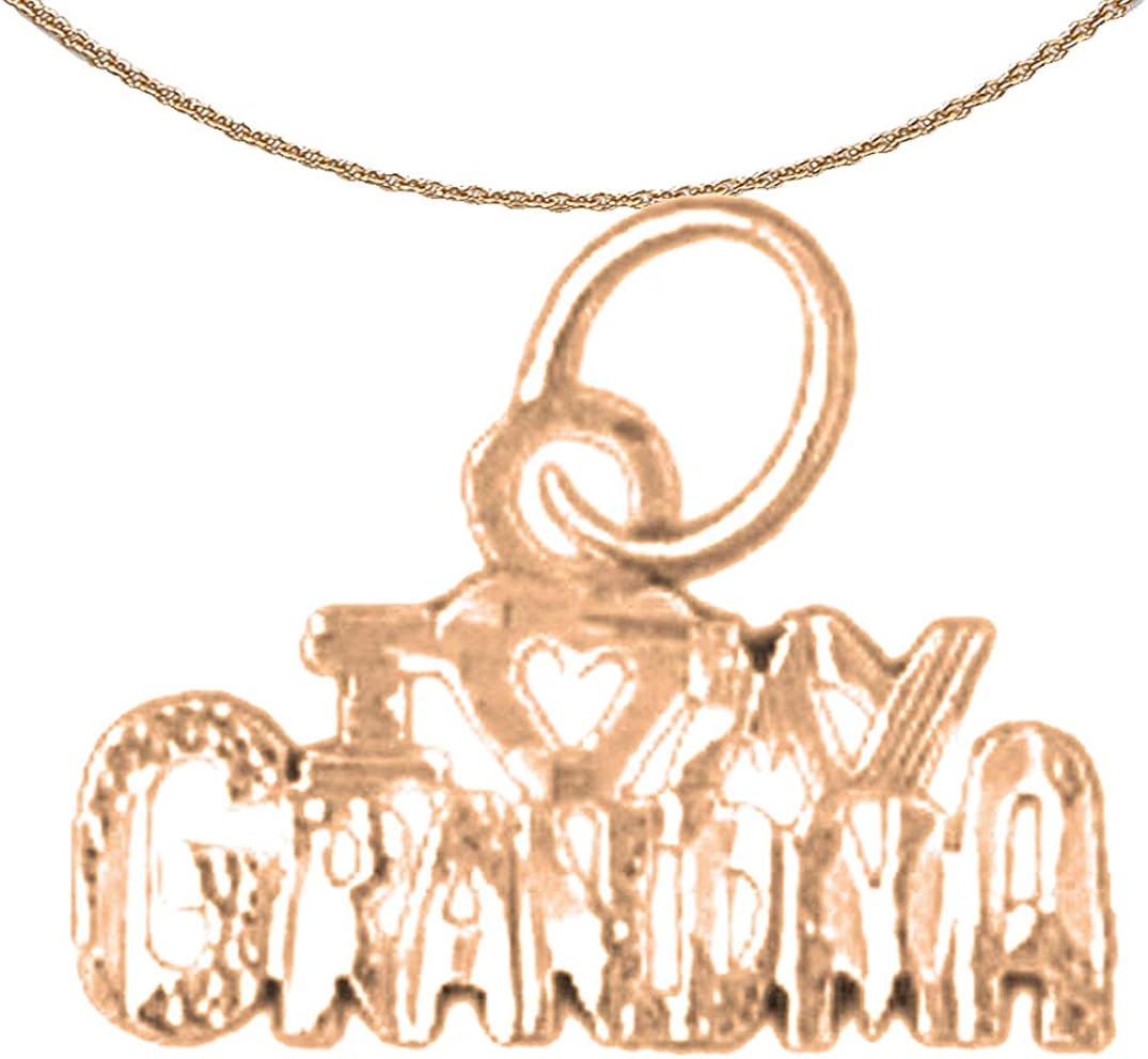 Jewels Obsession I Love My Grandma Necklace 14K Rose Gold