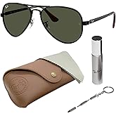 Ray-Ban RB3925 AVIATOR MAX Pilot Shaped Sunglasses for Men & Women with Official RAYBAN Eyewear Kit – Classic Timeless Design