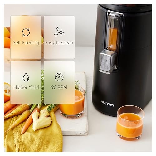 Hurom H400 Renewed Easy Clean Slow Juicer, Matte Black Hands