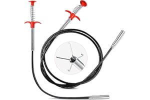 LYASILGC 2Pack Flexible Plumbing Grabber Claw Pick Up Reacher Tool,Sewer Cleaning Hook,4 Claws Bendable Hose Pickup Reaching Assist Tool for Litter Pick, Home Sink, Drains, Toilet (61 in+23 in)