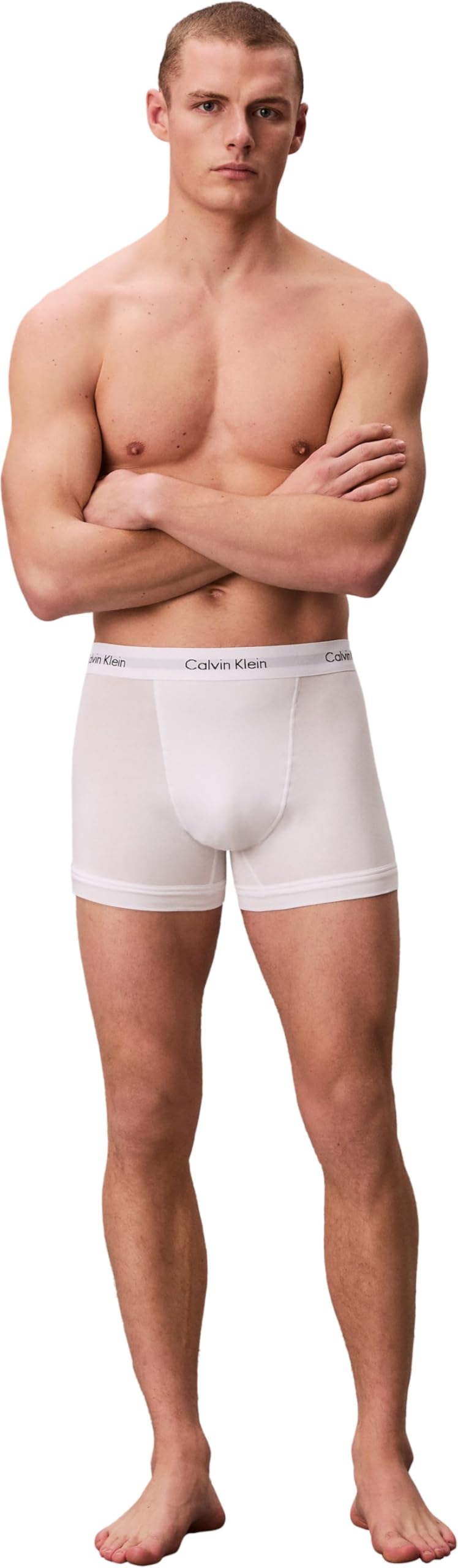 Calvin Klein Herren 3er Pack Boxershorts Trunks Unterwäsche, Weiß (White), XS 4