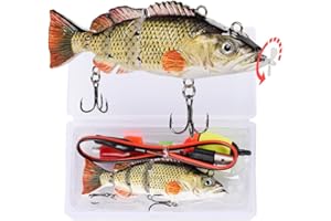 WATALURE Robotic Swimming Fishing Electric Lures 5.12" USB Rechargeable LED Light Wobbler Multi Jointed Swimbaits Hard Lures Fishing Tackle