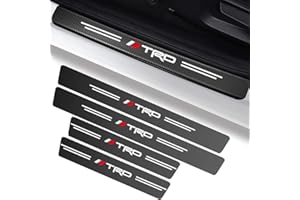 ACHARD 4PCS Car Door Sill Protector for Door Step Scuff Plate,Car Door Steps Covers Scratch Pad Protective Films Compatible with TRD Racing Development Sequoia Tundra Tacoma 4Runner PRO,Carbon Fiber