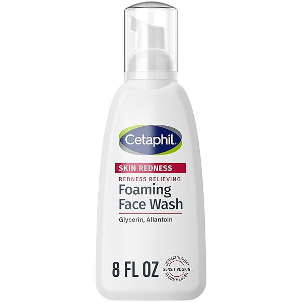CETAPHIL REDNESS RELIEVING FOAMING FACE WASH FOR SENSITIVE SKIN, 8 FL OZ, GENTLY CLEANSES & CALMS SENSITIVE SKIN WITHOUT OVER DRYING, (PACKAGING MAY VARY)