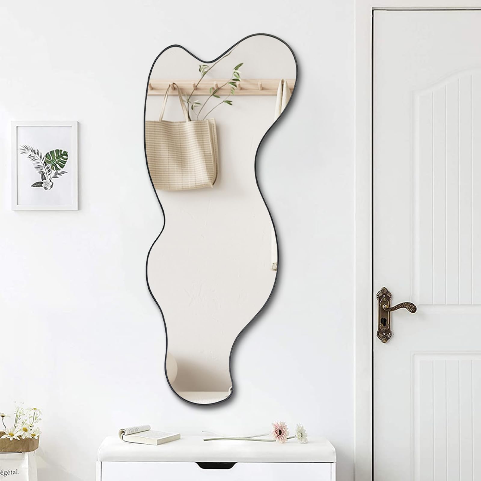 POZINO Irregular Mirror, Asymmetrical Decorative Mirror, 47.2