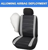 BAAZ Universal Van Seat Covers 2+1 3D Stripe Black Grey Front Driver Passenger view 4
