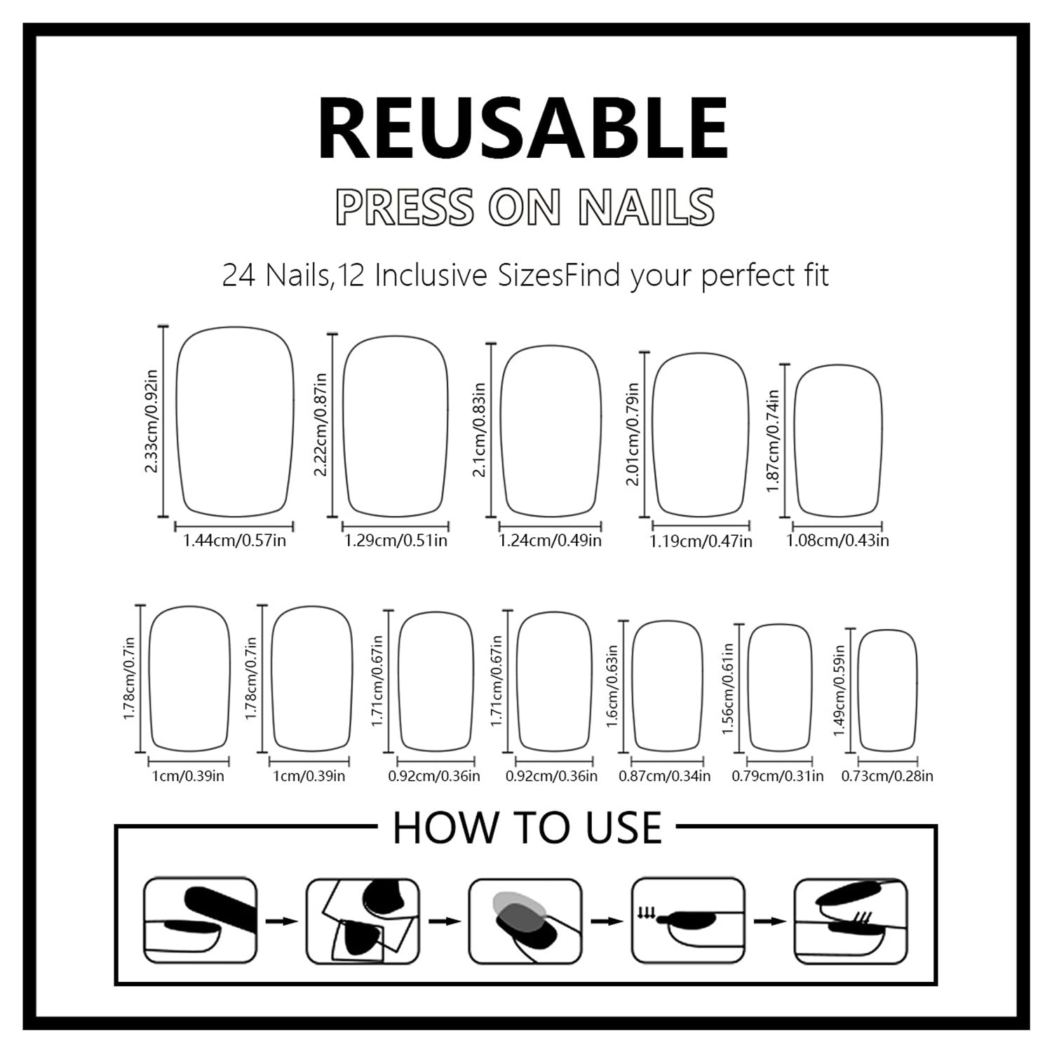 Summer Press on Nails Medium Square Fake Nails With Sunset Beach Coconut Tree Designs Ocean Waves False Nails Glossy Full Cover Stick on Nails Acrylic Artificial Nails for Women Glue on Nails 24 Pcs - Image 5