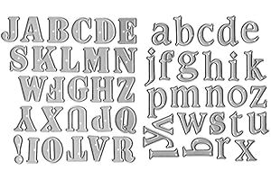 Matrices de découpe en métal majuscule - 26 lettres de l'alphabet en minuscules - Pour la fabrication de cartes, pochoirs, ga