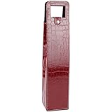 Insulated Single Bottle Insulated Wine Tote, Leather Wine Carrier, Travel Cooler Bag Purse Leather Reusable Wine Tote Carrier Wine Leather Wine Bag For Champagne/Water bottle/Beer, Red