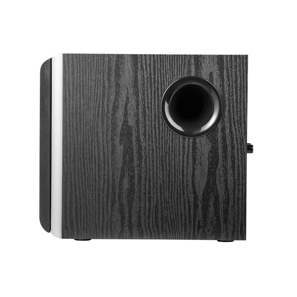 Edifier T5 AKTIV-SUBWOOFER – 8-Zoll-Tieftöner – 70 Watt – Low-Pass-Filter – Frequenz einstellbar bis 38Hz – MDF-Gehäuse für reduzierte Resonanz – Standby – Cinch-Anschlüsse – Zeitloses Design 4