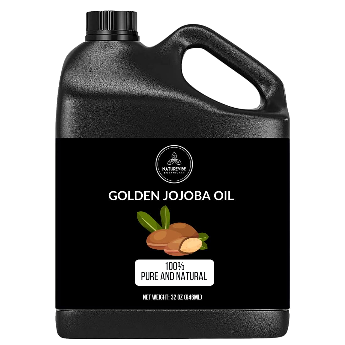 Photo 1 of Naturevibe Botanicals Golden Jojoba Oil 32 oz – 100% Pure, Cold-Pressed Moisturizer for Skin & Hair | Antioxidant-Rich, Non-Greasy, Carrier Oil & Daily Hydration