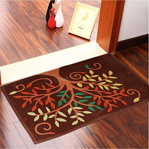 Kitchen Rug, Casa Mall Washable Bathroom Rug Non-slip Door Mat Floor Mat (16"*23") (Brown Tree)