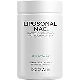 Codeage Liposomal NAC Supplement - N-Acetyl L-Cysteine Amino Acid - 2 Month Supply - Free-Form NAC - Phospholipid Complex - Vegan, Non-GMO, Gluten-Free, Dairy-Free - 120 Capsules