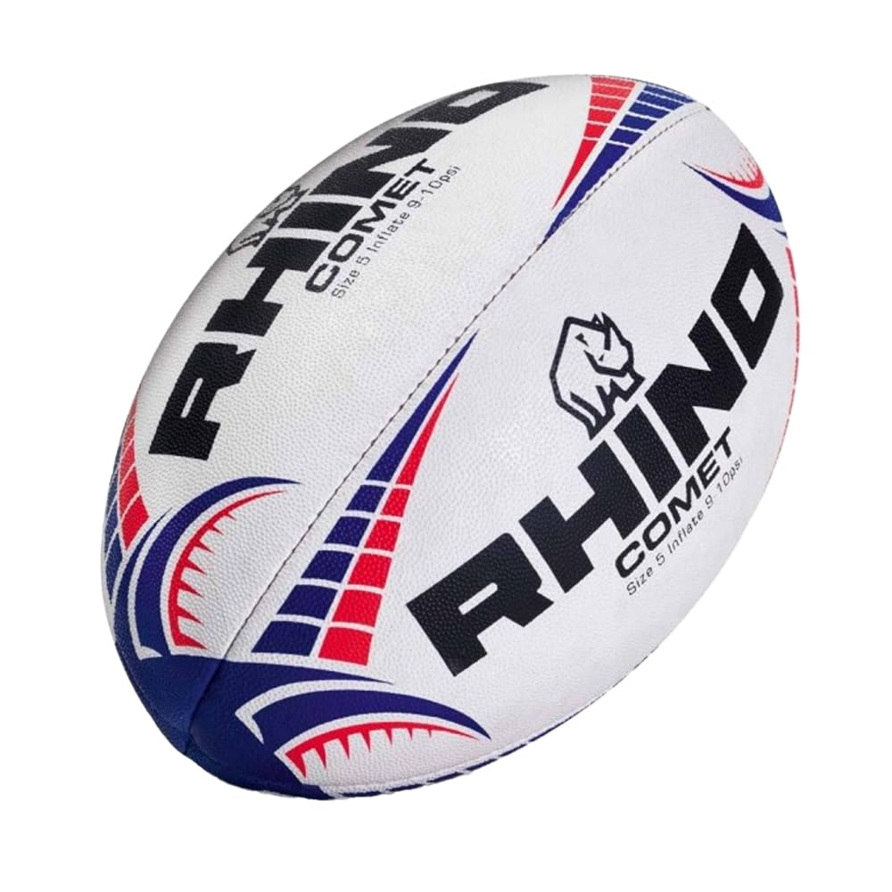 Rhino Comet Rugby Ball Match WHITE S4