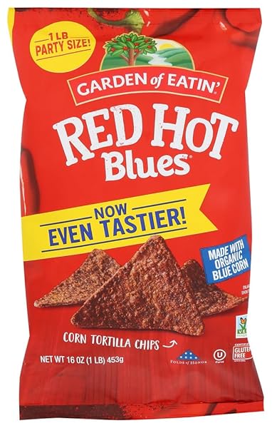 GARDEN OF EATIN CHIP TRTLA RED HOT BLUE ORG3, 16 OZ, PK- 12