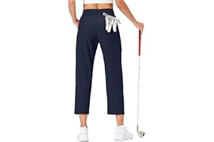 Ksmien Women's Golf Pants Lightweight High Waisted 7/8 Ankle Pant with 4 Pockets for Athletic Lounge Travel Work