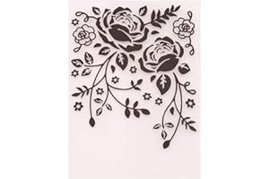 YKW Rose Flower Leaves Plastic Embossing Folders for Scrapbooking Card Making Christmas Thanksgiving Embossing Folders Durable Embossing Stencils for DIY Craft Projects Easy to Use(Rose)